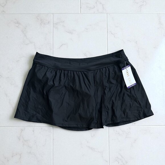 ANNE COLE Black Swim Bathing Suit Bottom Skort Size XX-Large NEW NWT - Picture 1 of 6